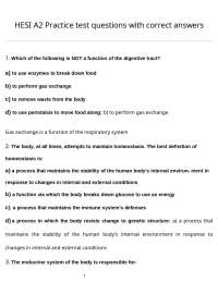 Anatomy and Physiology Practice Test: Review Questions