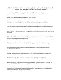 CHL Chapter 1: Introduction to Sterile Processing Leadership | Comprehensive Questions and