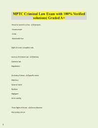 MPTC Criminal Law Exam with 100% Verified  solutions| Graded A+  Threat to commit a crime