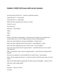 Pediatric Nursing Exam: Growth and Development Q&A