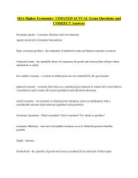 Key Economic Concepts: Definitions and Principles