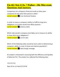 Financial Statement Analysis Exam Questions and Answers