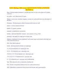 Biology 1001 Exam 2: Genetics Questions and Answers