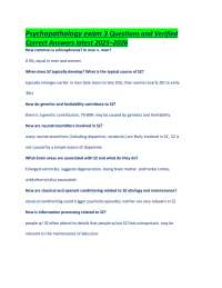 Psychopathology Exam: Schizophrenia & Neurodevelopmental Disorders Q&A