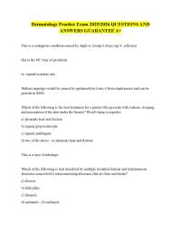 Dermatology Practice Exam Q&A: Skin Conditions & Treatments