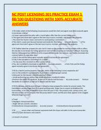 NC Real Estate Post-Licensing – 301 – Practice Exam 1 (88 Questions, North Carolina, 2025)