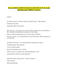 Software Quality Assurance (SQA) Exam Questions and Answers