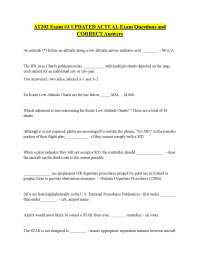 Air Traffic Control (ATC) Exam Questions and Answers
