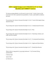 FDOT Asphalt Paving Level 2 UPDATED ACTUAL Exam  Questions and CORRECT Answers