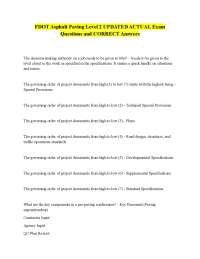 FDOT Asphalt Paving Level 2 UPDATED ACTUAL Exam  Questions and CORRECT Answers