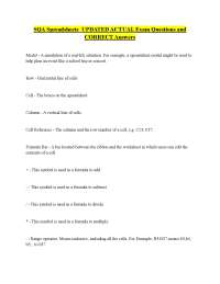 Spreadsheet Essentials: Exam Questions and Answers