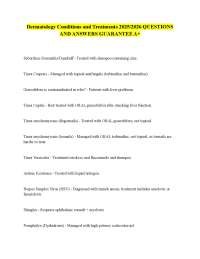 Dermatology Conditions and Treatments Q&A: 2025/2026 Study Guide