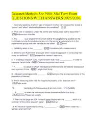 Sociology Research Methods Exam Questions and Answers