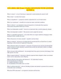 Biology Exam 1: Questions and Answers on Science, Evolution, and DNA