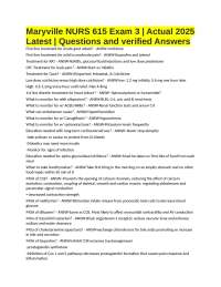 Maryville NURS 615 Exam 3 | Actual 2025 Latest | Questions and verified Answers