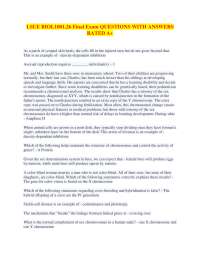 Biology 1001 Final Exam: Questions and Answers