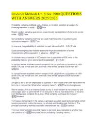 Research Methods: Sampling Techniques Q&A