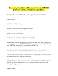 Dermatology Conditions and Treatments: Q&A Review 2025/2026