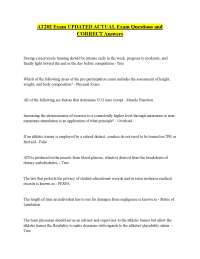 Athletic Training Exam Questions and Answers