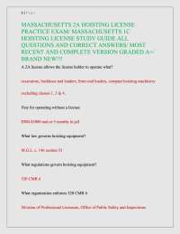 Massachusetts 2a hoisting license exam study guide questions and correct answers the lates