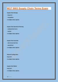 MGT 8803 Supply Chain Terms Exam