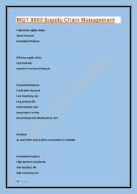 MGT 8803 Supply Chain Management