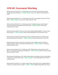 ATR-BC Assessment Matching