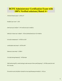 RCFE Administrator Certification Exam with  100% Verified solutions| Rated A+  minimum dra