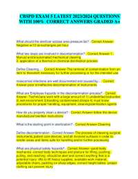 CBSPD EXAM 5 LATEST 2023/2024 QUESTIONS  WITH 100%  CORRECT ANSWERS GRADED A+
