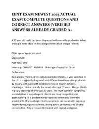 EENT Exam 2025 – Newest Actual Exam Complete Questions and Correct Answers (Verified A+)EE