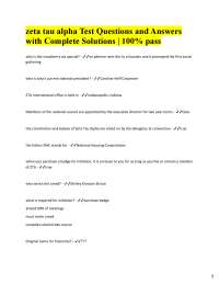 zeta tau alpha Test Questions and Answers  with Complete Solutions | 100% pass why is the