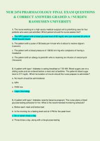 NUR 2474 PHARMACOLOGY FINAL EXAM QUESTIONS  & CORRECT ANSWERS GRADED A / NUR2474  RASMUSSE