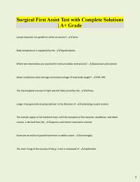 Surgical First Assist Test with Complete Solutions  | A+ Grade Lymph channels run parallel