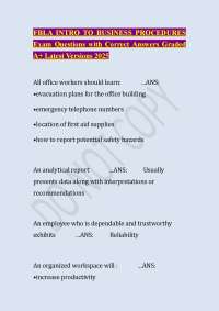 FBLA Intro to Business Procedures Exam Questions and Answers