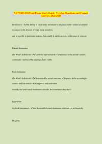 ANTHRO 128 Final Exam Study Guide: Verified Questions and Correct  Answers-2025/2026