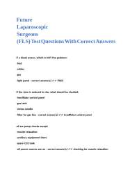 FLS Test Questions: Laparoscopic Surgery Review