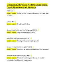 Colorado Esthetician Exam Study Guide: Questions and Answers