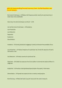 AINS 102 Understanding Personal Insurance Exam: Verified Questions and  Correct Answers