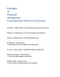 Financial Management Exam Questions and Answers
