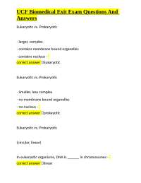 UCF Biomedical Exit Exam Questions And Answers
