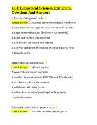 UCF Biomedical Sciences Exit Exam Questions And Answers