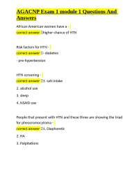AGACNP Exam 1 module 1 Questions And Answers