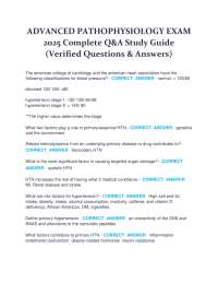 Advanced Pathophysiology Exam 2025 – Complete Q&A Study Guide (Verified Questions & Answer
