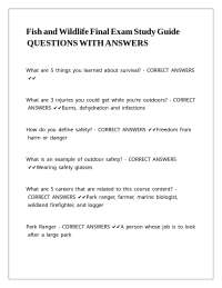 Fish and Wildlife Final Exam Study Guide: Questions and Answers