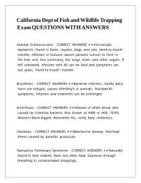 California Trapping Exam: Q&A on Regulations & Wildlife Management