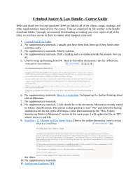 Criminal Justice Law