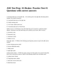ASE A5 Brakes Certification Practice Test
