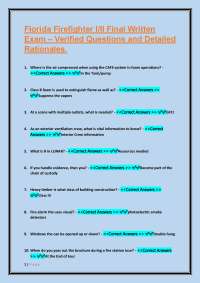 Firefighter I/II Exam Prep: Verified Questions and Answers