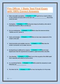 Fire Officer 1 State Test: Comprehensive Exam Q&A