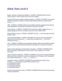 Albat Test Level II Questions and Answers Latest Guide 100% Verified